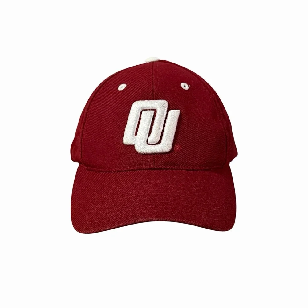 Vintage 90s PUMA Oklahoma Sooners Hat Retro Disco Logo Crimson Strapback Cap